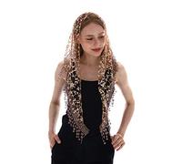 Triangolo pizzo mantilla velo tulle sciarpa copertura velo chiesa per matrimonio di massa damigelle - Beige - Medium