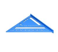 Triangolo quadrato da carpentiere, righello triangolare a doppia scala in lega di alluminio ad alta precisione, strumento di layout di misurazione da carpentiere per ingegnere (Blu)