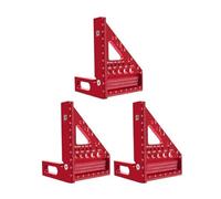 Triangolo quadrato multiuso 3D, strumento di misurazione angolare in lega di alluminio con fori guida per trapano, goniometro da 0° a 90°, per lavorazione del legno e costruzioni, leggero e resistente