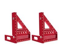 Triangolo quadrato multiuso 3D, strumento di misurazione angolare in lega di alluminio con fori guida per trapano, goniometro da 0° a 90°, per lavorazione del legno e costruzioni, leggero e resistente