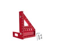 Triangolo quadrato multiuso 3D, strumento di misurazione angolare in lega di alluminio con fori guida per trapano, goniometro da 0° a 90°, per lavorazione del legno e costruzioni, leggero e resistente