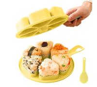 Triangolo Rice Mold 6 Griglie Triangolo Riso Ball Press Gadget con manico | Stampo per sushi fai da te per feste scolastiche per bambini che cucinano il pranzo