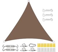 Triangolo Vela Ombreggiante Con Kit Di Fissaggio | Il Resistente Materiale HDPE Blocca 90% Dei Raggi UV | Montaggio Incluso(B,4x4x4m)