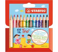 STABILO Matite colorate Trio thick triangolari corte – Astuccio da 12 colori assortiti
