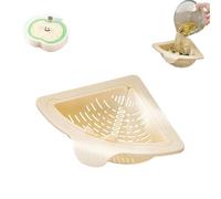 Triangular Drain Basket, Triangular Magnetic Drain Basket, Foldable Hanging Drainage Filter with Twist-Open Bottom for Food Waste Catcher (Beige)