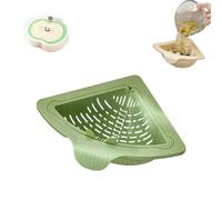 Triangular Drain Basket, Triangular Magnetic Drain Basket, Foldable Hanging Drainage Filter with Twist-Open Bottom for Food Waste Catcher (Green)