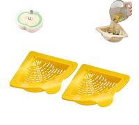 Triangular Drain Basket, Triangular Magnetic Drain Basket, Foldable Hanging Drainage Filter with Twist-Open Bottom for Food Waste Catcher (Yellow*2)