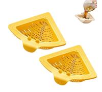 Triangular Drain Basket, Triangular Magnetic Drain Basket, Triangulars Sink Strainer With Twist-Open Bottom, Strainer Baskets for Washing Fruits Vegetables (Yellow,2PCS)