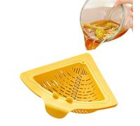 Triangular Draining Basket for Sink-Magnetic Drainage & Filter Basket No Drilling Required Twist-off Base Triangular Design for cleaning Fruits Vegetables and Food Scraps (Yellow,2pcs)
