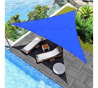 Triangular e Sail - Telo impermeabile e antivento per patio, giardino, campeggio e esterni, con kit incluso, 2,4 x 2,4 m, colore: Blu scuro
