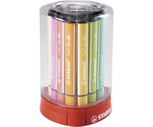 Triangular Fibre-Tip Pen - STABILO Trio Scribbi - Deskset of 12 - Assorted Colou