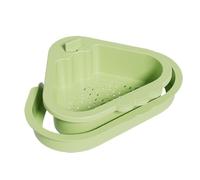 Triangular Sink Drain Basket - 22cm Double Layer Strainer for Kitchen Sink - Adhesive Corner Storage Rack for Fruits Vegetables Pasta Washing, Food Catcher Filter for Apartments Houses Restaurants