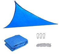 Triangular Sun Shade Sail - UV Resistant Canopy100% HDPE for Outdoor Garden Patio Terrace Parties - Includes Rope 3x3x3m Blue