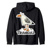 Triangull Triangle Gabbiano Uccello Gioco di Parole Divertente Geometrico Felpa con Cappuccio
