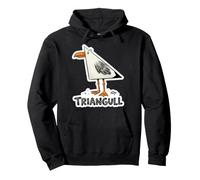 Triangull Triangle Gabbiano Uccello Gioco di Parole Divertente Geometrico Felpa con Cappuccio
