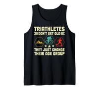 Triathletes Dont Get Old Retro Swim Bike Run Divertente Triathlon Canotta
