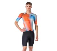 Triathlon Castelli Free San Remo 3 Manica Corta Arancio Blu, Taglia L