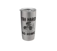 Triathlon Tri Hard Or Go Home Bicchiere termico in acciaio inox doppia parete