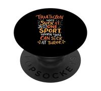Triathlon Triathlete Nuoto Ciclismo Corsa Multi Sport PopSockets PopGrip Adesivo