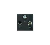 TRIAX - 304263 - Modulo Triplex Nero Per Piastra A Muro TV/RADIO/SAT