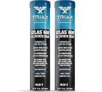 TRIAX Atlas 600 Grasso Sintetico Blu - NLGI 2, Alte Temperature >204°C, Impermeabile, Adesivo, Speciale per Cuscinetti a Sfera, Nautico, Resistente all'Acqua e Carichi Elevati (2 cartucce di 400g)