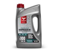 TRIAX Kompressor MV ISO 100 (SAE 30) - Olio Compressore Aria 100% Sintetico, Non Detergente - Alta Resistenza Termica, Vita 20 000 Ore - Per Compressori a Palette, Vite, Rotativi 3,78 L (1 Gallone)