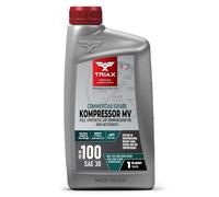 TRIAX Kompressor MV ISO 100 (SAE 30) - Olio Compressore Aria 100% Sintetico, Non Detergente - Alta Resistenza Termica, Vita 20 000 Ore - Per Compressori a Palette, Vite, Rotativi 0,946 L (1 quart)