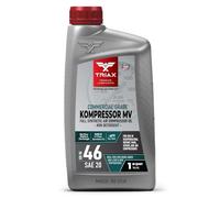 TRIAX Kompressor MV ISO 46 / SAE 20 Olio Completamente Sintetico per Compressori d’Aria Rotativi a Palette a Vite Alternativi e Pompe a Vuoto - Alta Temperatura - Vita del Fluido fino a 20.000 Ore