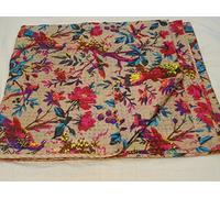 Tribal Asian Textiles - Copriletto etnico Kantha con motivo cachemire, per letto a due piazze, dimensioni: 230 x 275 cm