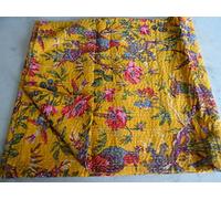 Tribal Asian Textiles Trapunta Kantha realizzata a mano con uccellini, per letto king size, copriletto kantha, copriletto kantha, biancheria da letto bohémien, dimensioni 228 x 274 cm, 030