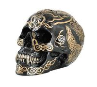 Tribal Celtic Skull Statue 19cm L