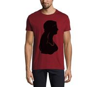 Tribal Native American Woman Crew Neck Cotone Uomo T-Shirt Bordeaux, Bordeaux, XXL