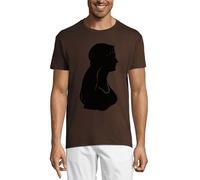 Tribal Native American Woman Crew Neck Cotone Uomo T-Shirt Cioccolato, cioccolato, M