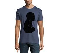 Tribal Native American Woman Crew Neck Cotone Uomo T-Shirt Denim, denim, XL