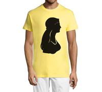 Tribal Native American Woman Crew Neck Cotone Uomo T-Shirt Giallo, Giallo, XXL