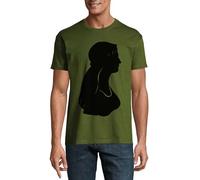 Tribal Native American Woman Crew Neck Cotone Uomo T-Shirt Hunter Verde, Verde cacciatore, L