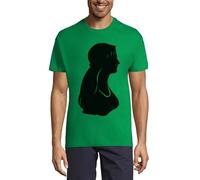 Tribal Native American Woman Crew Neck Cotone Uomo T-Shirt Kelly Verde, Verde kelly, XXL