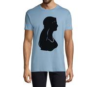 Tribal Native American Woman Crew Neck Cotton T-Shirt Uomo Azzurro, Azzurro, M