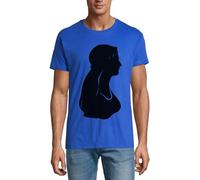 Tribal Native American Woman Crew Neck Cotton T-Shirt Uomo Blu Royal, Blu reale, M