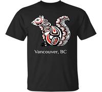 Tribal Squirrel Vancouver BC Native American Haida Men's T Shirt Unisex Clothing Black S