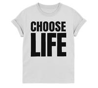 Tribal T-Shirts Choose Life - Maglietta da uomo e da donna anni '80, bianco, XXL
