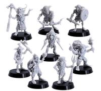 Tribale Goblin Tribe Unit Figura in miniatura per giochi in miniatura di Dungeons and Dragons da 32 mm, giochi da tavolo Kobold Bundle Pack Fantasy TTRPG Giochi di ruolo