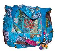 Tribe Azure Fair Trade Borse a tracolla per donna Grande Blu turchese