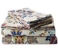 Tribeca Living 200-gsm Abstract Paisley Printed Deep Pocket Flannel Sheet Set, Full, Multicolore