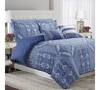 Tribeca Living Atlantis - Set copripiumino in rasatello di cotone egiziano, 5 pezzi, motivo regina, multicolore