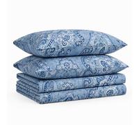 Tribeca Living Atlantis Stampato Tasca Profonda Cotone Egiziano Set, Multicolor, Coppia