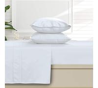 Tribeca Living Cal King (T500ECED6PSSCKWH) - Set di lenzuola in cotone egiziano a 500 fili, colore: Bianco