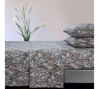 Tribeca Living Camilla Paisley 170 g/m² - Set di lenzuola extra profonde in flanella ultra morbida, formato grande, colore: Verde regina