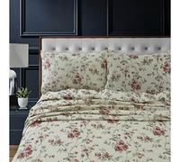 Tribeca Living DHFLOSHEETQUMC - Set di lenzuola con tasca profonda, per letto matrimoniale, casa delle bambole floreale