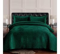 Tribeca Living Lugano - Set copripiumino oversize, in velluto, colore: verde smeraldo